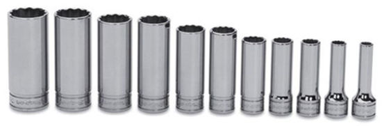 Snap-on - 211SFY - 3/8" Drive Deep Flank Drive® 12Pt Socket Set 1/4"-7/8" (except 11/32"); 11Pc