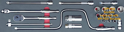 Picture of MOD.733SH45SM-X - 3/8" General Service Set with Speeder and FDX Sockets; 22Pc - Metric