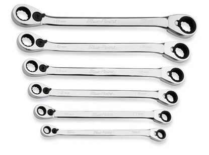 Picture of BXORM706 - 25° Offset Reversible Standard 6Pt Ratcheting Box Wrench Set 8-19 mm; 6Pc
