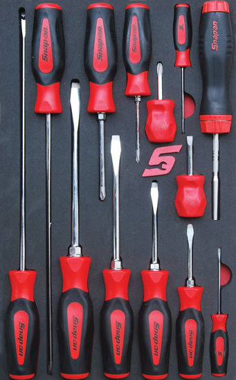 Snap-on - MOD.308SH42D13 - Screwdriver Set; Phillips; Flat; Ratcheting and Stubby; 13Pc