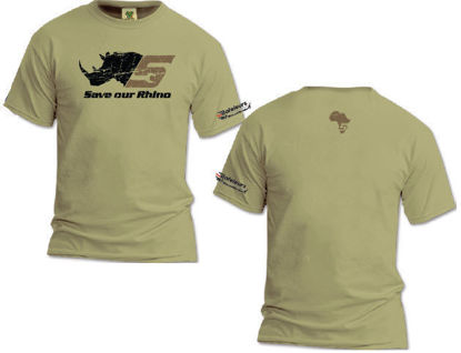 SHIRT-TRHT-M - "Save Our Rhino" T-Shirt; Tan - Medium