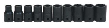 Williams - WIL4M-61019S10-WO - 1/2" Shallow 6Pt Impact Socket Set 10-19mm; 10Pc (Supplied on Rail)