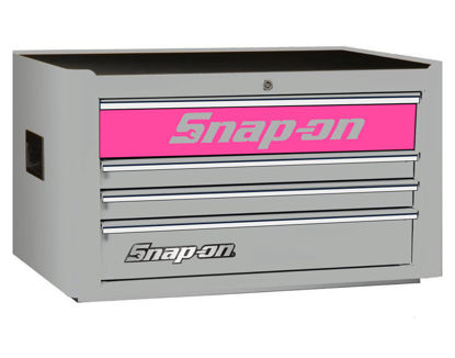 Snap-on - KRA2004KZUAC-LP-WO - Standard 4 Drawer Top Chest; Arctic Silver with Chrome Alu Trims and Pink Front