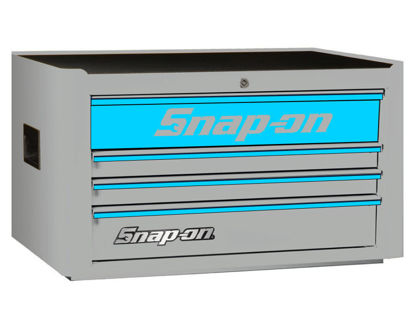 Snap-on - KRA2004KZUAT-T-WO - Standard 4 Drawer Top Chest; Arctic Silver with Bright Blue Alu Trims and Cyan Front