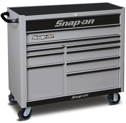 Snap-on - KRA2210KZUAB-B-WO - Wide 10Drw Roll Cab; Arctic Silver with Black Alu Trims and Black Fronts