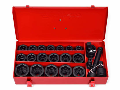 Snap-on - 425IMSC - 3/4" Drive Flank Drive® Shallow 6Pt Impact Socket Set 11/16" - 1-3/4" with accessories in Steel Case; 25Pc - Imperial
