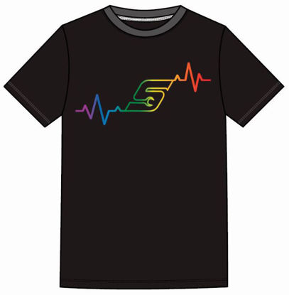 Snap-on Clothing - SHIRT-TSRBW-SS - T-Shirt "Snap-on Rainbow Wave" Black; XSmall