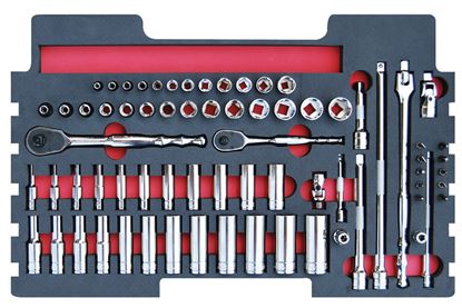 MOD.273SR43F  71Pc 1/4" & 3/8" Metric Socket & Accessory Set