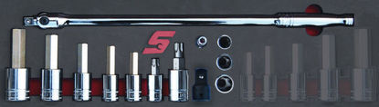 Snap-on - MOD.147SH45SM - 1/2" Hex Skt Drivers; Torx Skts and Breaker Bar - 13Pc - Metric