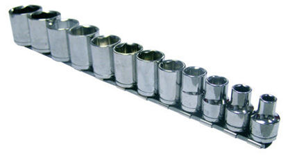 Snap-on Blue - BLPSM12SET12Y-WO - 1/2" Shallow 6Pt Socket Set 12-24mm supplied on Rail; 12Pc