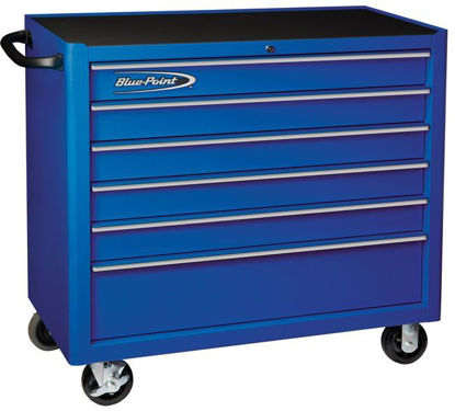  KRB2106KZE5S-WO Roll Cab Wide 6Drw Textured Blue - Silver PVC Trim