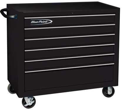  KRB2106KZE3S-WO Roll Cab Wide 6Drw TexturedBlack - Silver PVC Trim