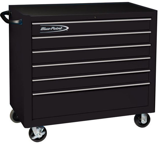  KRB2106KZE3S-WO Roll Cab Wide 6Drw TexturedBlack - Silver PVC Trim