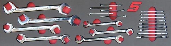 Snap-on - MOD.408SH45S - Stubby and Open End Comb Spanner Set; 21Pc - Imperial