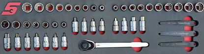 Picture of MOD.761SH45SC - 3/8” Low Profile Sockets, Ratchet & S/Driver Set; 45Pc - Metric & Imperial