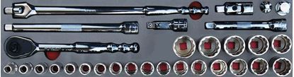 Picture of MOD.436SH45SWD - 1/2" General Service Set with 12Pt Williams sockets; 30Pc - Metric