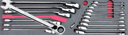 Picture of BOERM712.728S Ratcheting Combination Standard Handle Spanner Set in foam 8-19mm, 12Pc