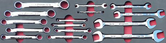 Snap-on - MOD.833SH45S - Open End and 10° Offset Short Handle Box Spanner Set; 15Pc - Imperial