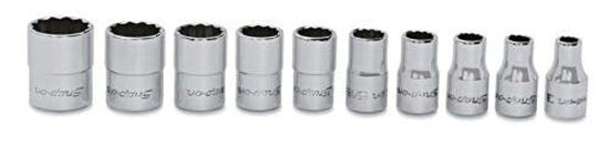 110TMDY - 1/4" 12Pt Shallow Socket Set 3/16-9/16"; 10Pc