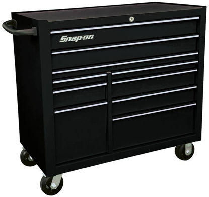 KRA2210KZUBS-WO Roll Cab Wide 10Drw Black - Silver PVC Trim