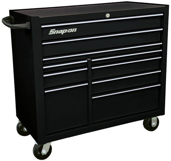 KRA2210KZUBS-WO Roll Cab Wide 10Drw Black - Silver PVC Trim