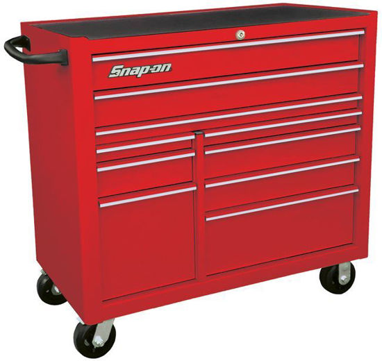 KRA2210KZURS-WO Roll Cab Wide 10Drw Red - Silver PVC Trim