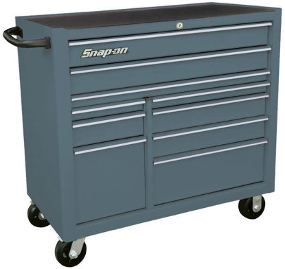 KRA2210KZUSS-WO Roll Cab Wide 10Drw Storm Grey - Silver PVC Trim