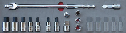 MOD.138SH45SM - 1/2" Hex Skt Drivers; Torx Skts and Breaker Bar - 14Pc - Metric
