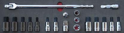 MOD.138SH45SF - 1/2" Hex Skt Drivers; Torx Skts and Breaker Bar - 14Pc - Imperial