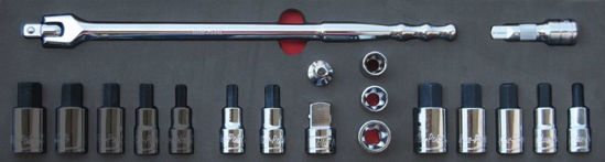 MOD.138SH45SF - 1/2" Hex Skt Drivers; Torx Skts and Breaker Bar - 14Pc - Imperial