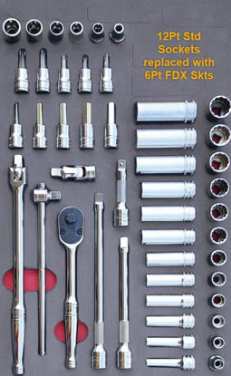 Picture of MOD.356SH42DM-X - 3/8" General Service Set with FDX Sockets; 47Pc - Metric