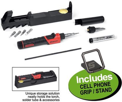 Picture of XXJUN106 - Butane gas Soldering Iron Kit (25 - 130w) Includes CELL PHONE GRIP / STAND