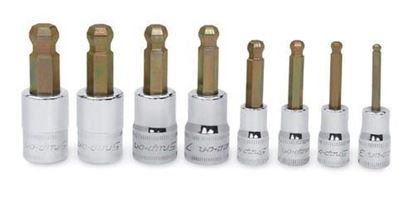 Picture of 208EFTABMY - Combination Drive Ball Hex Bit Socket Set 3-10mm; 8Pc - Metric