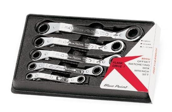 Picture of RBYAM605 - 25° Offset Std 12Pt Ratcheting Box Wrench Set 7-17mm; 5Pc - Metric