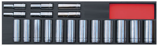 Snap-on - MOD.282SH45S - 1/2" Deep Socket Set 3/8"-1-1/2"; 17Pc - Imperial