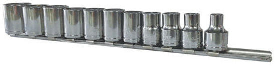 Picture of 112TMM-ZA-WO - 1/4" Drive 6Pt Shallow Socket Set 4-15mm; 13Pc (Supplied on Rail)