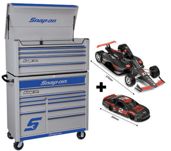 Picture of XXFEB242 14 Drawer Rollcab & Top Chest Combo Includes Indy Car (1:18) & Nascar Mustang (1:24) Die Cast Replicas