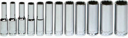 Williams - WIL30941-WO - 1/4" Deep 12Pt Socket Set 4-14mm; 12Pc (supplied on rail)