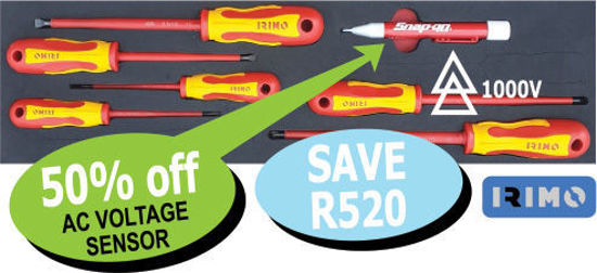 Picture of XXAPR207 1000V Screwdriver Set (6pc) Supplied in Tool Control Foam 50% off AC Voltage Sensor