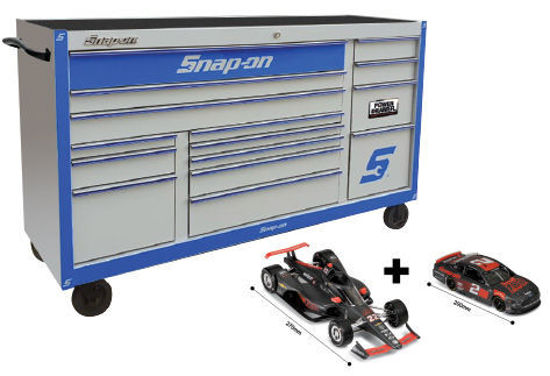 Picture of XXAPR240 XX-WIDE 15 DRAWER ROLLCAB Includes Power Tool Storage Drawer Plus Indy Car (1:18) &  Nascar Mustang (1:24)  Die Cast Replicas