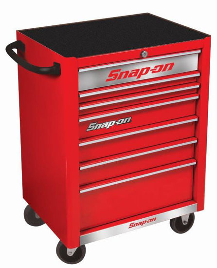 Snap-on - KRA2007KZURS-S-WO - Standard 7Drw Roll Cab; Red with PVC Trims and Brushed Silver Fronts