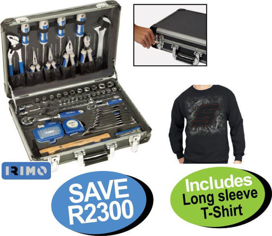 XXJUN204 1/2" & 1/4" Tool Set (97pc) In Aluminium Brief Case Includes Long sleeve T-Shirt