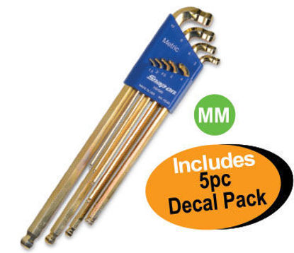 XXJUN219 Double Ball Allen Key Set Metric Includes 5pc Decal Pack