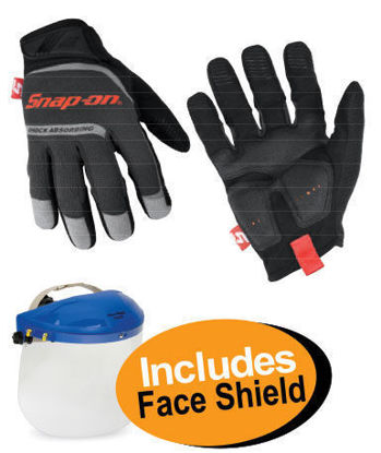 XXJUN207 MEDIUM Shock Absorbing Touchscreen Impact Gloves Includes Face Shield