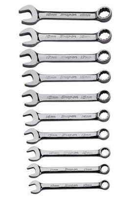 Snap-on - OEXSM710B - Flank Drive® Short Combination Spanner Set 12Pt 10-19mm; 10Pc