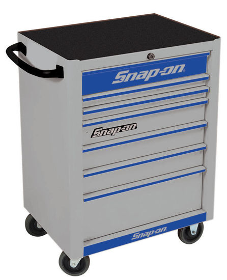Snap-on - KRA2007KZUAU-U-WO - Standard 7Drw Roll Cab; Arctic Silver with Blue Alu Trims and Blue Fronts