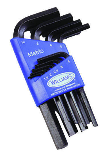 Williams - WIL10509 - Hex Key Set, Standard Key Style, Short, Metric 1.5-10mm; 9Pc