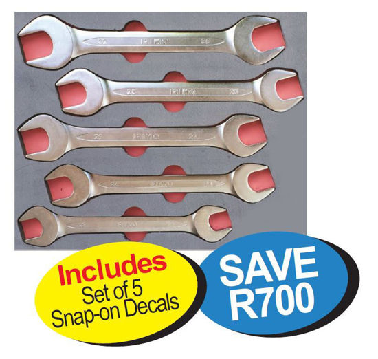 Snap-on XXSEP224 Open End Spanners (21-32mm) 5pc Set Excludes Foam Includes Set of 5 Snap-on Decals