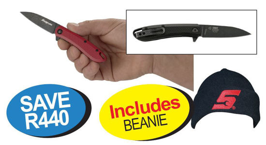 Snap-on XXSEP231 Compact Slacker Pocket Knife Black Handle Includes BEANIE with either Knife