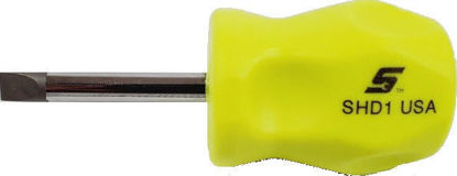 SNap-on - SHD1HV - Flat Tip Instinct® Hard Grip Stubby Screwdriver (Hi-Viz)